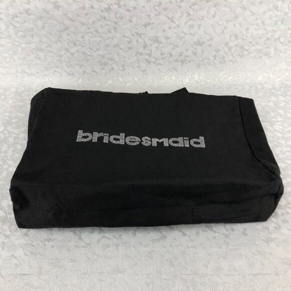 Imagin8 Bridesmaid Bedazzled Rhinestone Bling Black Shoulder Tote/Duffle Bag NWT - Picture 9 of 11